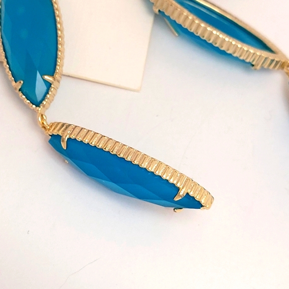 Kendra Scott Harrah Earrings Blue Azure NWT - Picture 4 of 11